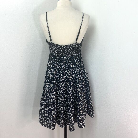 Bailey Blue Mini Dress Large Babydoll Layered Ruffle Flounce Boho Gypsy Milkmaid - Picture 7 of 11